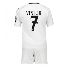 Fotballdrakt Barn Real Madrid Vinicius Junior #7 Hjemmedraktsett 2024-25 Kortermet (+ Korte bukser)